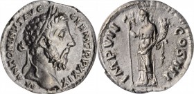 Marcus Aurelius, A.D. 161-180

MARCUS AURELIUS, A.D. 161-180. AR Denarius, Rome Mint, A.D. 174-175. ANACS EF 45.

RIC-314; RSC-332b. Obverse: Laur...