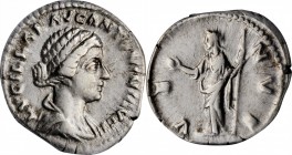 Lucilla, Augusta A.D. 164-182

LUCILLA (WIFE OF LUCIUS VERUS). AR Denarius, Rome Mint, struck ca. A.D. 164-166. ANACS EF 40.

RIC-784 (Aurelius); ...