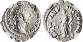 Commodus, A.D. 177-192

COMMODUS, A.D. 177-192. AR Denarius, Rome Mint, A.D. 181. NGC EF.

RIC-13b; RSC-809. Obverse: Bare head right; Reverse: Ae...