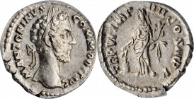 Commodus, A.D. 177-192

COMMODUS, A.D. 177-192. AR Denarius, Rome Mint, A.D. 181-182. ANACS EF 45.

RIC-14; RSC-812. Obverse: Laureate head right;...