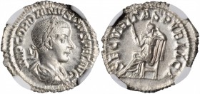 Gordian III, A.D. 238-244

GORDIAN III, A.D. 238-244. AR Denarius, Rome Mint, A.D. 240. NGC MS.

RIC-130; RSC-340. Obverse: Laureate, draped, and ...