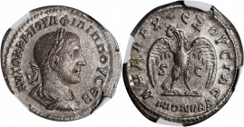 Philip I, A.D. 244-249

PHILIP I, A.D. 244-249. Syria, Seleucis and Pieria, Antioch. BI Tetradrachm, A.D. 246. NGC AU. Fine Style.

McAlee-899; Pr...