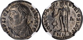 Licinus I, A.D. 308-324

LICINUS I, A.D. 308-324. BI Nummus (Follis) (3.04 gms), Cyzicus Mint, 4th Officina, A.D. 317-320. NGC MS, Strike: 5/5 Surfa...