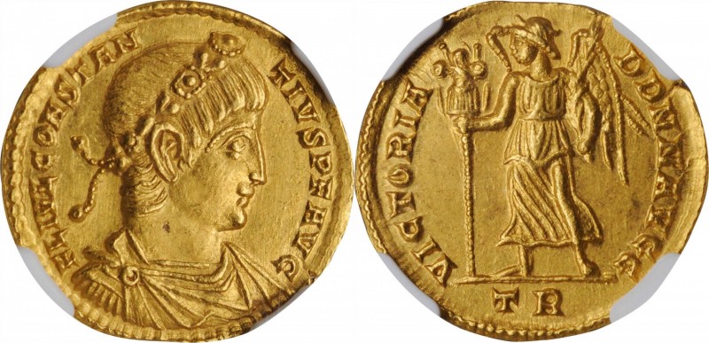 Constantius II, A.D. 337-361

CONSTANTIUS II, A.D. 337-361. AV Solidus (4.49 g...