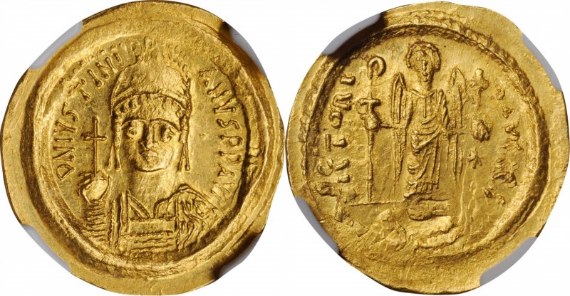 Justinian I, 527-565

JUSTINIAN I, 527-565. AV Solidus (4.46 gms), Constantino...