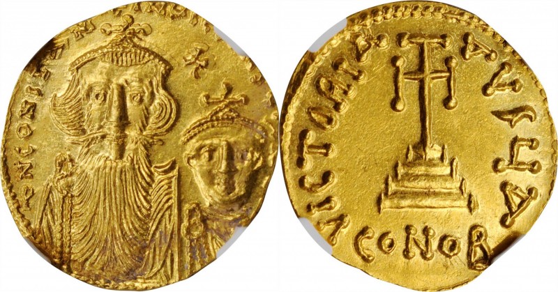 Constans II, 641-668

CONSTANS II WITH CONSTANTINE IV, 641-668. AV Solidus (4....