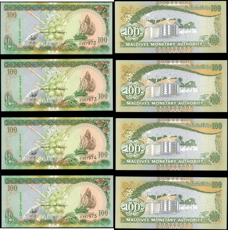 MALDIVES

MALDIVES. Lot of (4) Maldives Monetary Authority. 100 Rufiyaa, 1998....