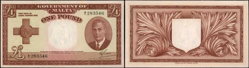 MALTA

MALTA. Government of Malta. 1 Pound, 1949. P-22a. Uncirculated.

Esti...