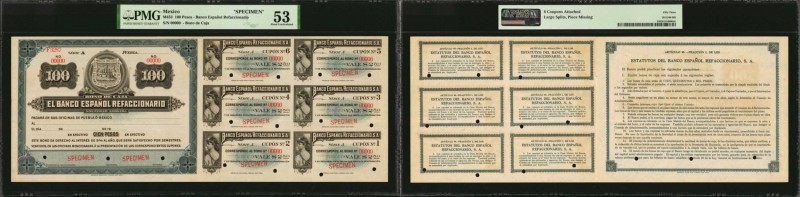 MEXICO

MEXICO. Banco Espanol Refaccionario. 100 Pesos, ND. P-Unlisted. Specim...