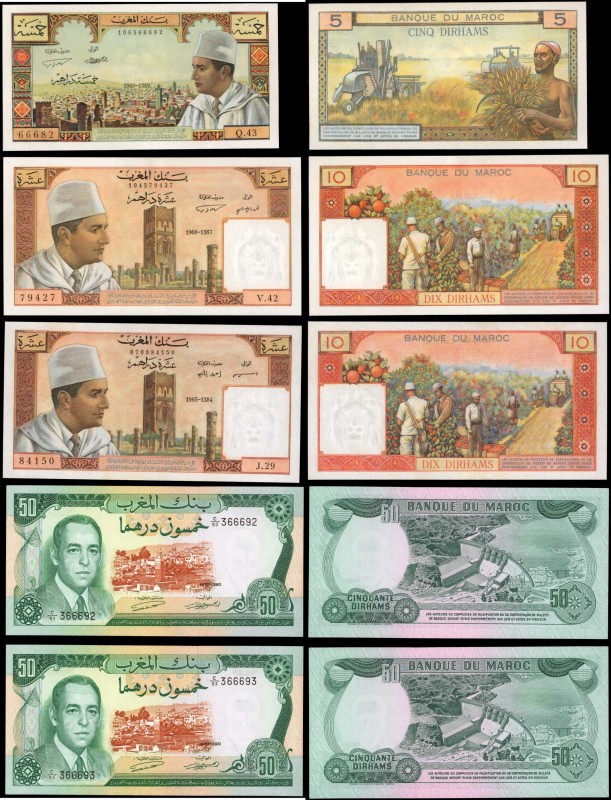 MOROCCO

MOROCCO. Lot of (11) Mixed Banks. 5, 10, 50 & 200 Dirhams, 1969-1987....