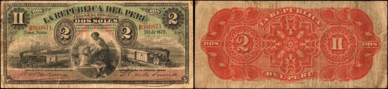 PERU

PERU. La Republica del Peru. 2 Soles, 1879. P-2. Good.

Estimate: $50....