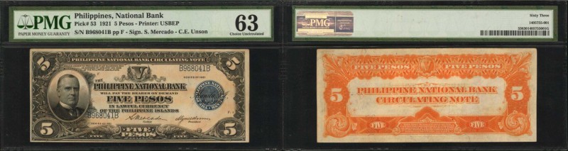 PHILIPPINES

PHILIPPINES. Philippine National Bank. 5 Pesos, 1921. P-53. PMG C...