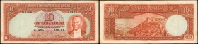 TURKEY

TURKEY. Turkiye Cumhuriyet Merkez Bankasi. 10 Lira, 1930. P-128. Fine.

A scarce example of this 10 Lira note, which is found in a Fine/Ve...