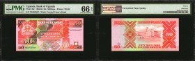 UGANDA

UGANDA. Lot of (5) Bank of Uganda. 50, 100 & 500 Shillings, 1973- 1998. P-5a, 9c, 14b, 22a & 30c. PMG Choice Uncirculated 64 to Gem Uncircul...