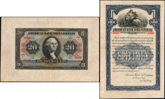 UNITED STATES

UNITED STATES. American Bank Note Company. 20 Dollars, ND. P-Unlisted. Specimen. Very Fine.

Mounting residue/remnants are noticed....