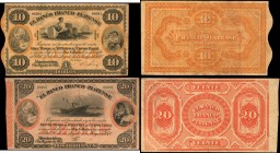 URUGUAY

URUGUAY. Lot of (2) Banco Franco-Platense. 10 & 20 Pesos, 1870. P-S172 & S173r. Very Fine.

The 10 is issued and the 20 is a remainder. T...