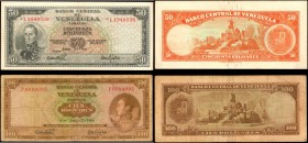 VENEZUELA

VENEZUELA. Lot of (2) Banco Central de Venezuela. 50 & 100 Bolivares, 1964. P-47a & 48a. Very Fine & Extremely Fine.

A duo of tougher ...