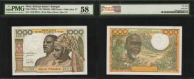 WEST AFRICAN STATES

WEST AFRICAN STATES. Banque Centrale Des Etats De L'Afrique De L'Ouest. 1000 Francs, ND (1959-65). P-703Km. PMG Choice About Un...