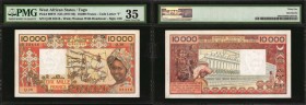 WEST AFRICAN STATES

WEST AFRICAN STATES. Banque Centrale Des Etats De L'Afrique De L'Ouest. 10,000 Francs, ND (1977-92). P-809Tf. PMG Choice Very F...