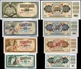 YUGOSLAVIA

YUGOSLAVIA. Lot of (4) Narodna Banka Federativne Narodne Republike Jugoslavije. 5, 10, 50 & 100 Dinar, 1965. P-77s, 78s, 79s & 80s. Spec...