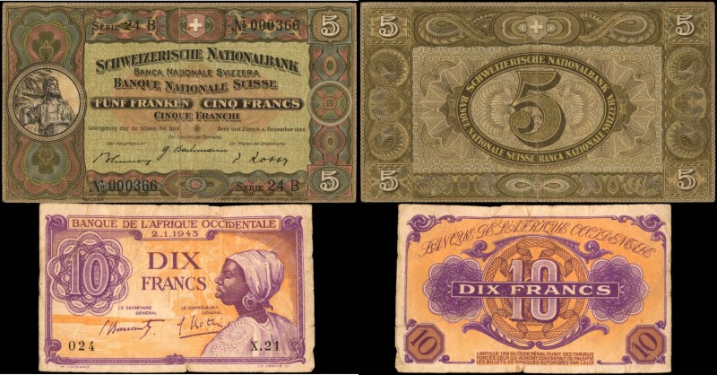 MIXED LOTS

MIXED LOTS. Lot of (2) Mixed Banks. 5 & 10 Francs, 1942-43. P-11j ...