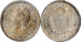 ARGENTINA

ARGENTINA. 10 Centavos, 1882. PCGS MS-65+ Gold Shield.

KM-26. A well struck and pleasantly toned little Gem.

Estimate: $40.00- $70....