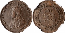 AUSTRALIA

AUSTRALIA. 1/2 Penny, 1915-H. Heaton Mint. NGC AU-55.

KM-22. A deep brown, light handled, and wholesome overall specimen.

Estimate:...