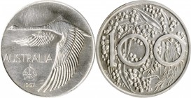 AUSTRALIA

AUSTRALIA. Silver Dollar Pattern, 1967. PCGS MS-62 Gold Shield.

KMX-M2. Mintage: 1,500. Andor Meszaros issue. An always popular type, ...