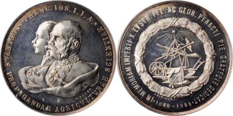 AUSTRIA

AUSTRIA. Charity Lottery for Military Orphans Silver Medal, 1898. PCG...