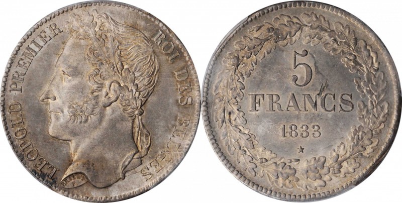 BELGIUM

BELGIUM. 5 Franc, 1833. Leopold I. PCGS MS-63 Gold Shield.

KM-3.1;...