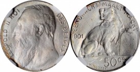 BELGIUM

BELGIUM. Silver 50 Centimes Pattern Restrike, 1901. Leopold II. NGC PROOF-66.

Bogaert-1338B1. French legends, reeded edge. A restrike wi...