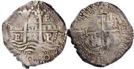 BOLIVIA

BOLIVIA. Cob 8 Reales, 1658-P E. Potosi Mint. Philip IV. PCGS Genuine--Environmental Damage, EF Details Gold Shield.

27.10 gms. KM-21; C...