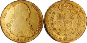 BOLIVIA

BOLIVIA. 8 Escudos, 1806-PTS PJ. Potosi Mint. Charles IV. PCGS EF-40 Gold Shield.

Fr-14; KM-81; Cal-Type-13#113. A presentable and probl...