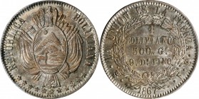 BOLIVIA

BOLIVIA. Boliviano, 1867-PTS FE. Potosi Mint. PCGS MS-63 Gold Shield.

KM-152.2. Sitting at the top of the PCGS population report, this c...