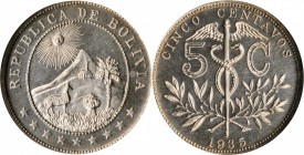 BOLIVIA

BOLIVIA. 5 Centavos, 1935. NGC PROOF-66.

KM-178. Incredibly mirrored and seemingly flawless, this Gem exudes a tremendous amount of beau...