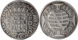BRAZIL

BRAZIL. 640 Reis, 1698. Pedro II. PCGS Genuine--Cleaned, VF Details Gold Shield.

KM-84; LMDB-P128; Gomes-23.09. A gray toned coin with de...