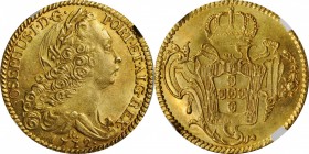 BRAZIL

BRAZIL. 6400 Reis, 1772-R. Rio de Janeiro Mint. Jose I. NGC MS-62.

Fr-65; KM-172.2. Delightfully near choice, this piece presents a good ...