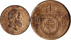 BRAZIL

BRAZIL. Empire. 20 Reis, 1869. Pedro II. PCGS MS-63 Red Brown Gold Shield.

KM-474. A softly lustrous coin with abundant mint red in the f...