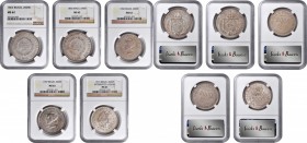 BRAZIL

BRAZIL. Quintet of 2000 Reis (5 Pieces), 1856-1913. All NGC MS-62 Certified.

1) 1856. KM-466. 2) 1863. KM-466. 3) 1906. KM-508. 4) 1907. ...