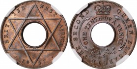 BRITISH WEST AFRICA

BRITISH WEST AFRICA. 1/10 Penny, 1957. London Mint. NGC MS-66 Red Brown.

KM-32. A modern RARITY, this type was never officia...