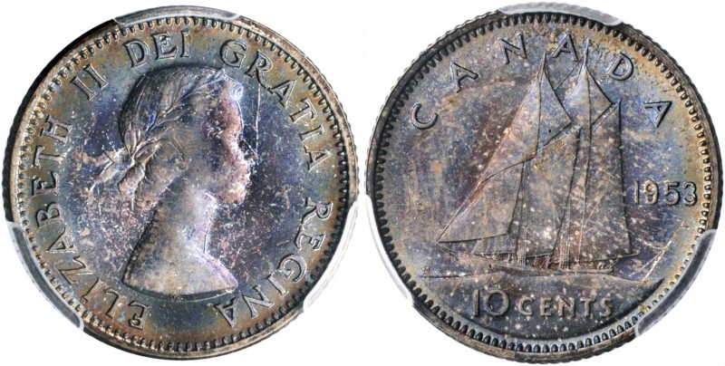 CANADA

CANADA. 10 Cents, 1953. Ottawa Mint. PCGS MS-66 Gold Shield.

KM-51....
