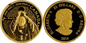 CANADA

CANADA. 25 Dollars, 2014. Ottawa Mint. PCGS PROOF-69 Deep Cameo.

Fr-Unlisted; KM-1688. Mintage: 1,500. Struck to commemorate the sainthoo...