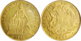 CHILE

CHILE. 8 Escudos, 1850-So LA. Santiago Mint. PCGS AU-53.

Fr-41; KM-105. Quite lustrous and vibrant, this gently handled specimen still ret...