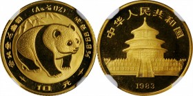 Pandas Issues

CHINA. 10 Yuan, 1983. Panda Series. NGC MS-69.

Fr-B7: KM-69; PAN-9a. An exceptional, nearly flawless example of this early panda i...