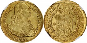 COLOMBIA

COLOMBIA. 8 Escudos, 1818-P FM. Popayan Mint. Ferdinand VII. NGC MS-63.

Fr-61; KM-66.2. Featuring the bust of the prior monarch, Charle...