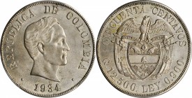COLOMBIA

COLOMBIA. 50 Centavos, 1934. San Francisco Mint. PCGS MS-64 Gold Shield.

KM-274; Restrepo-416.5. A pleasing lustrous and sharply detail...