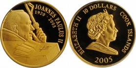 COOK ISLANDS

COOK ISLANDS. 10 Dollars, 2005. PCGS PROOF-69 Deep Cameo.

Fr-104; KM-1178. AGW: 0.0398 oz. An attractive Proof with hard mirrored f...