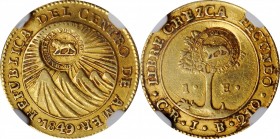 COSTA RICA

COSTA RICA. Escudo, ND (1849-57). San Jose Mint. NGC EF-45.

Fr-4a; KM-84. A "lion" countermark (Type VI) on a Costa Rica (Central Ame...