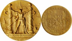 CZECHOSLOVAKIA

CZECHOSLOVAKIA. We Shall Be Free Again Gilt Copper Medal, 1939. PCGS SPECIMEN-65 Gold Shield.

Struck to commemorate the protest o...