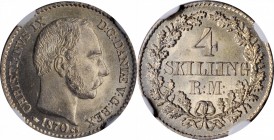 DENMARK

DENMARK. 4 Skilling Riech Mark, 1870-CS. Christian IX. NGC MS-66.

KM-775.2. An attractive little Gem with razor-sharp strike, flashy lus...
